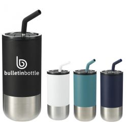 Insulated Travel Tumbler With Stainless Straw