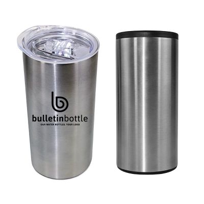 Stainless Steel Slim Beverage Can Insulator (Holds 16 oz. Can)