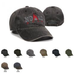 6 Panel Unstructured Weathered Cotton/ Polyester Cap