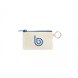 Natural Cotton Card Pouch with Keyring