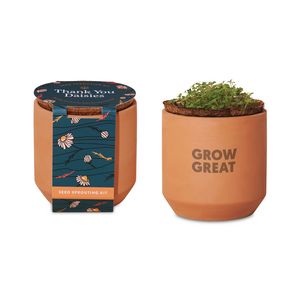 Modern Sprout Tiny Terracotta Grow Kit Thank You Daisies - Terracotta