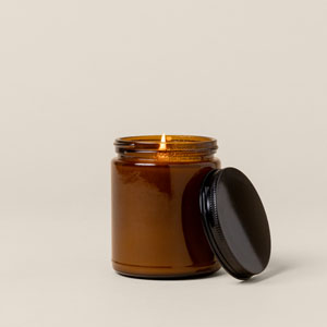 Glass Jar Candle With Lid - Direct Print