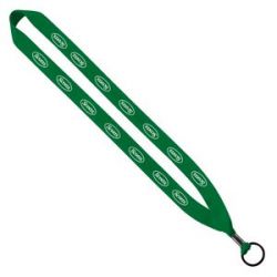 3/4" Polyester Lanyard w/ Metal Crimp & Split-Ring